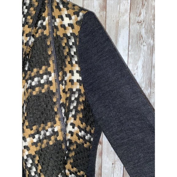 Women's Vex Collection Open Front Drape Gray Wool Blend Cardigan Sweater Size 46 - Picture 8 of 11